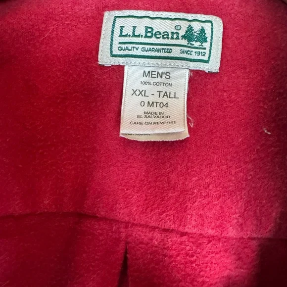 L.L. Bean Chamois Shirt Long Sleeve Button-up Vintage Mens Sz XXL Tall Brick Red - Picture 2 of 8
